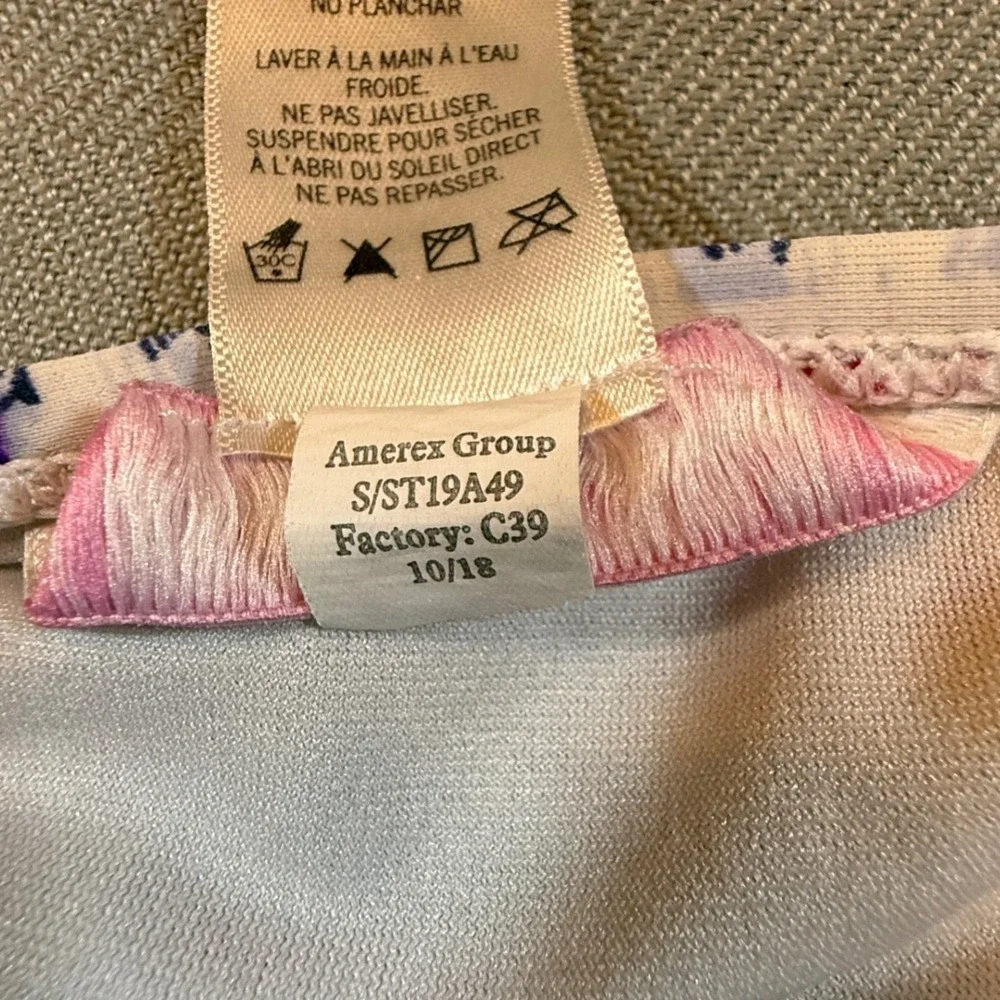 Tommy Bahama Girls Pink Geometric Ruffle Halter One Piece Swimsuit Size 16 2015